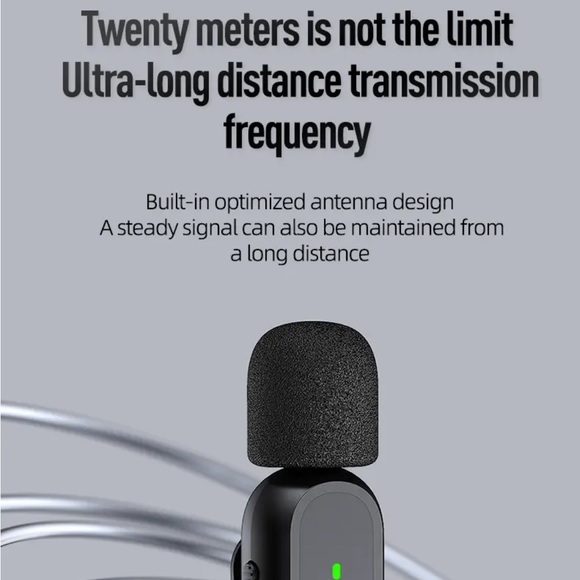 Wireless Lavalier Microphone for iPhone iPad with charging case - Picture 7 of 9